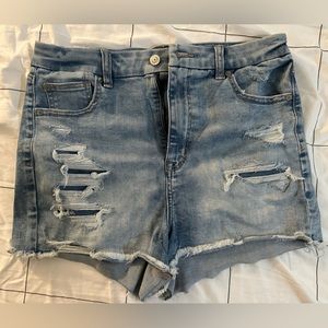 American Eagle High Rise Next Level Stretch Short Shorts, size 10